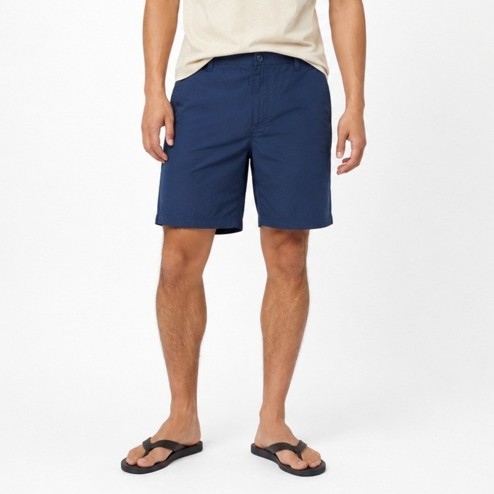 Columbia AM4471 Solid Flat Front Hiking Cargo Shorts Navy Blue Outdoor Size 44